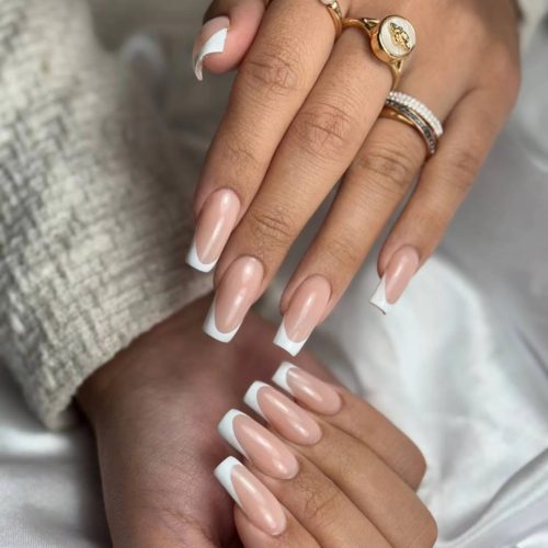 Detailed Russian manicure result at TK Nails in Westwood